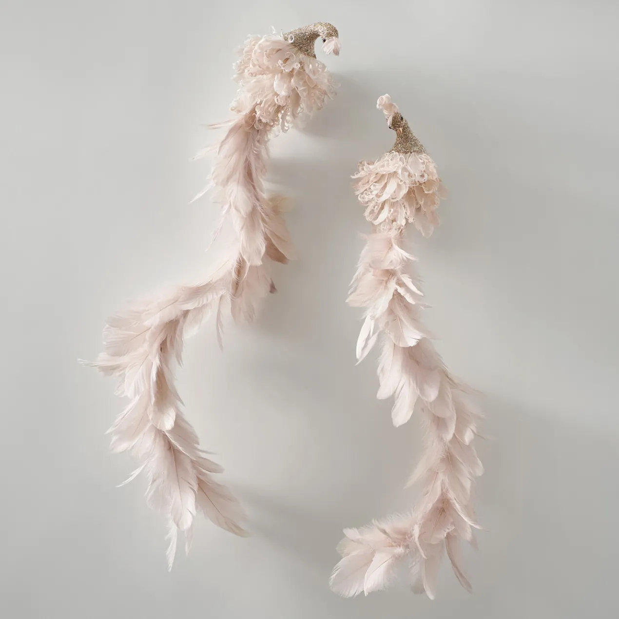 Champagne Peacock Clip - Set of 2