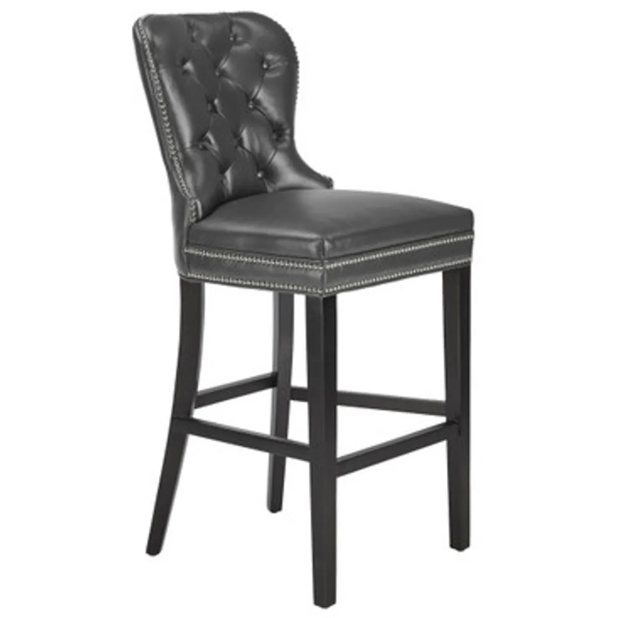 Charlotte Leather Stool - Espresso