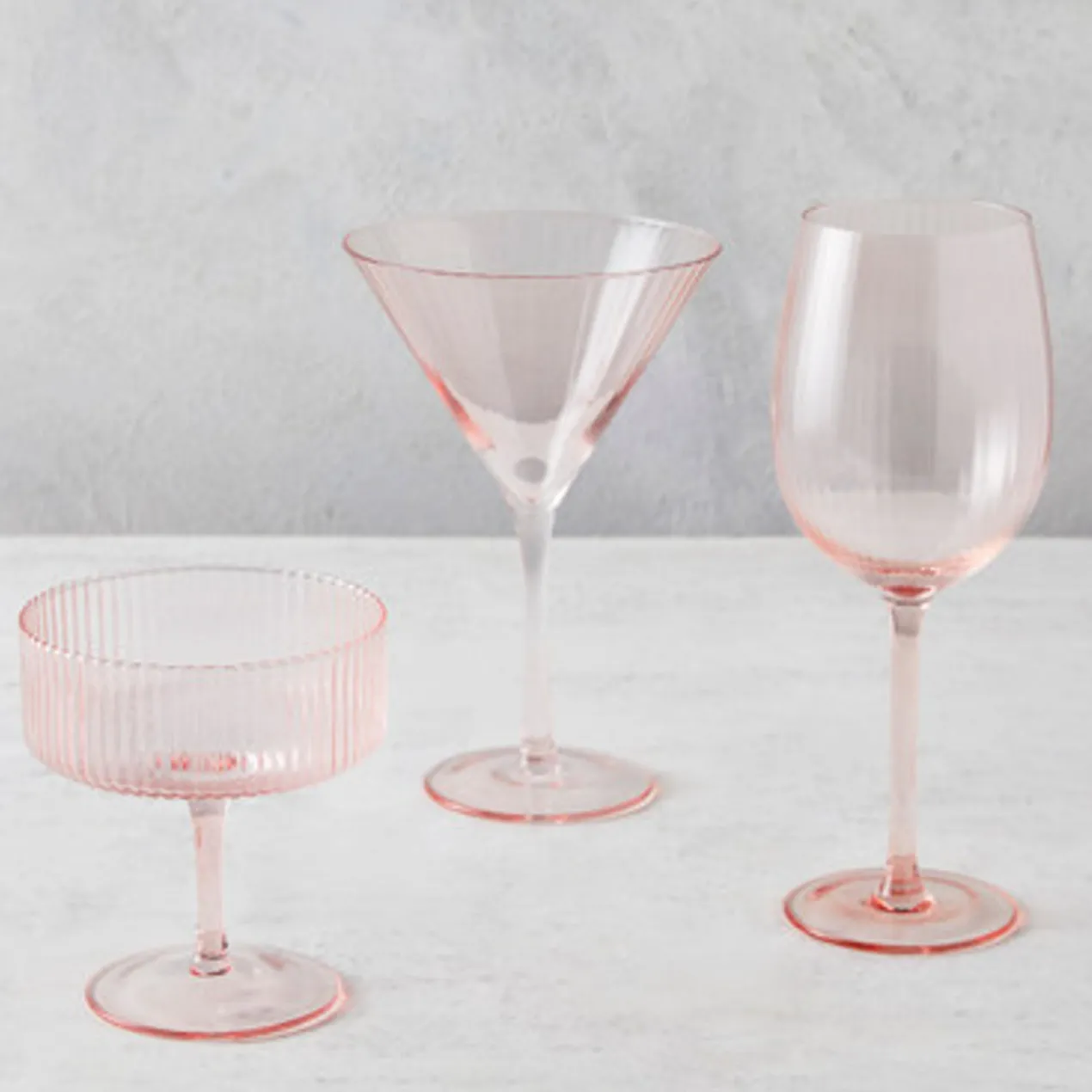 Chloe Glassware Sets - Blush