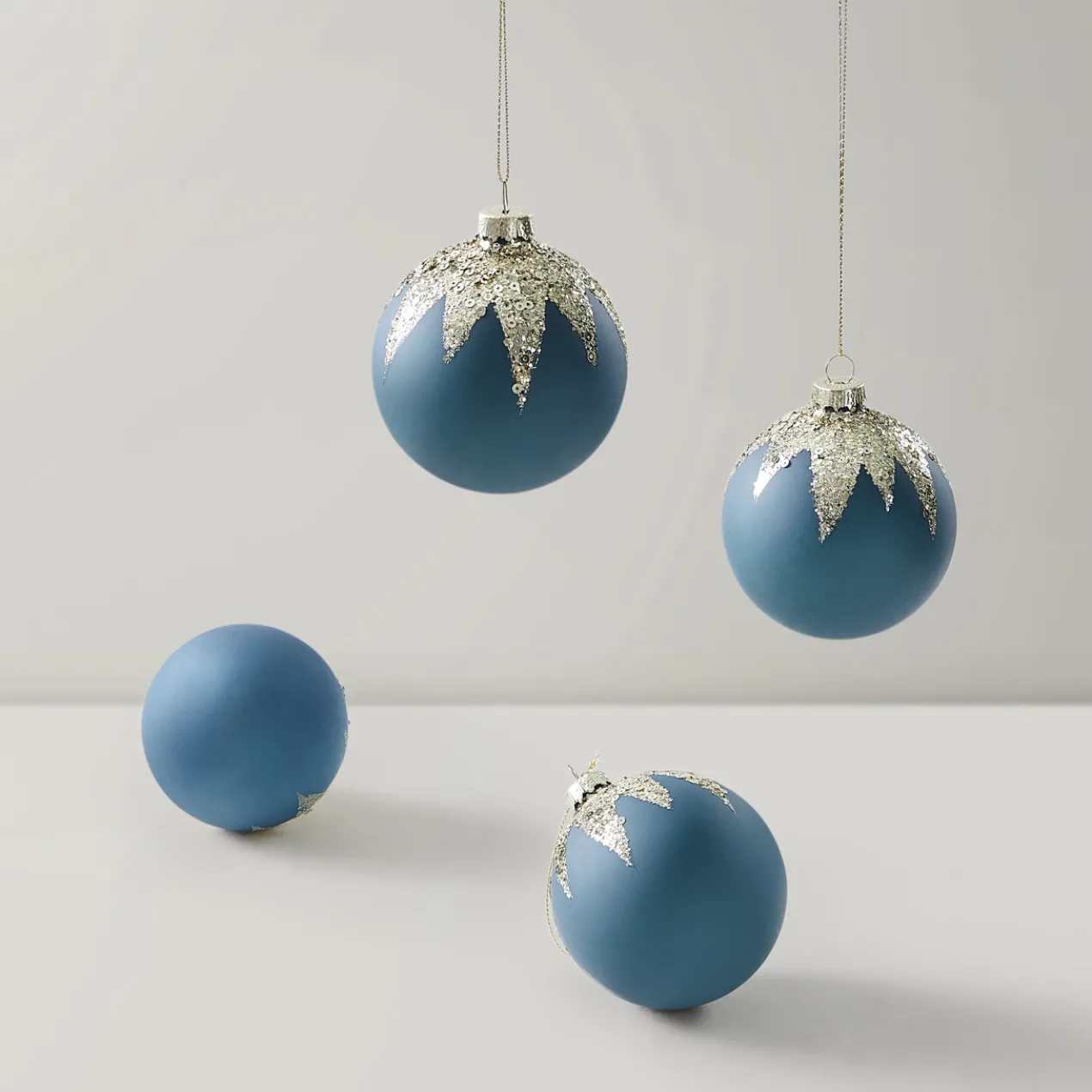 Glittered Starburst Ornament - Set of 4
