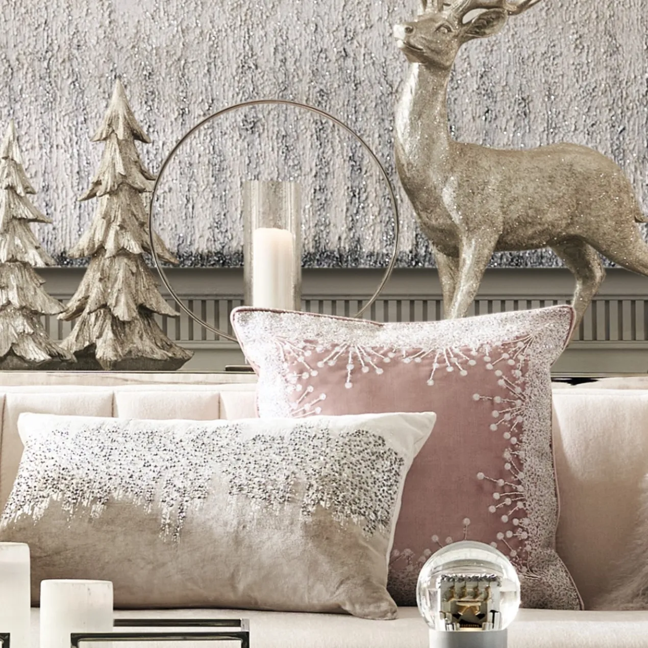 Grace Holiday Pillow 20" - Blush