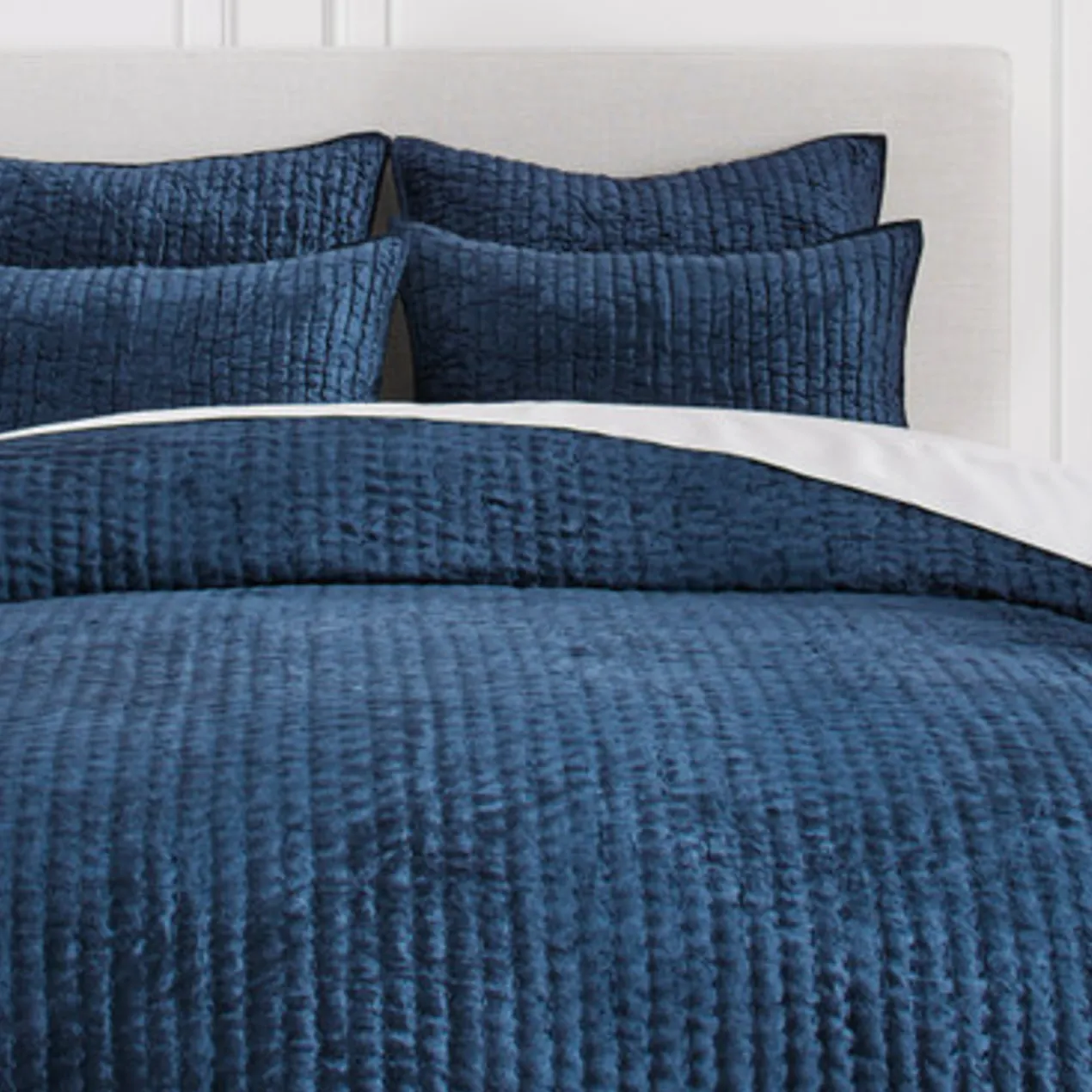 Mardon Velvet Bedding - Indigo
