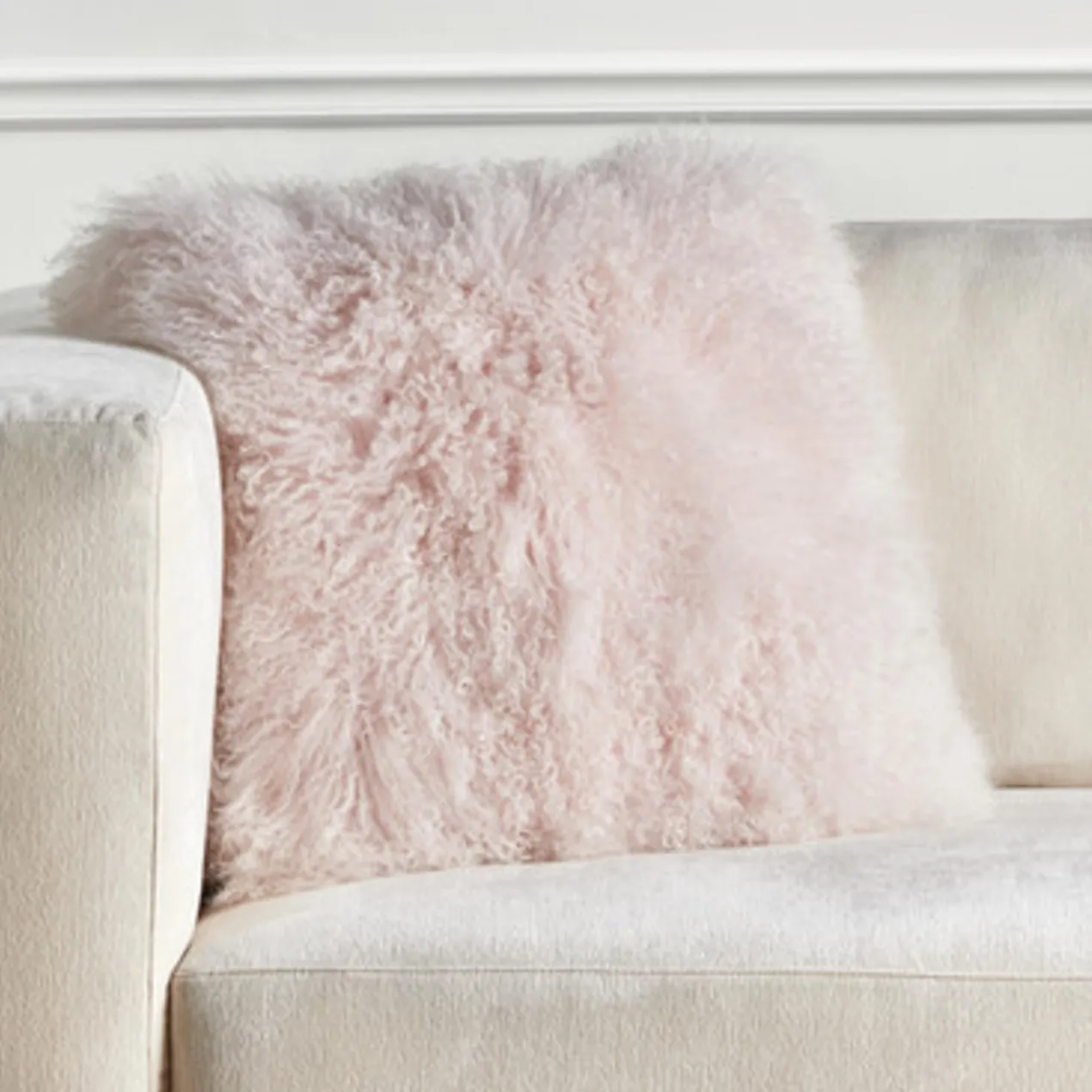 Mongolian Pillow 22" - Blush