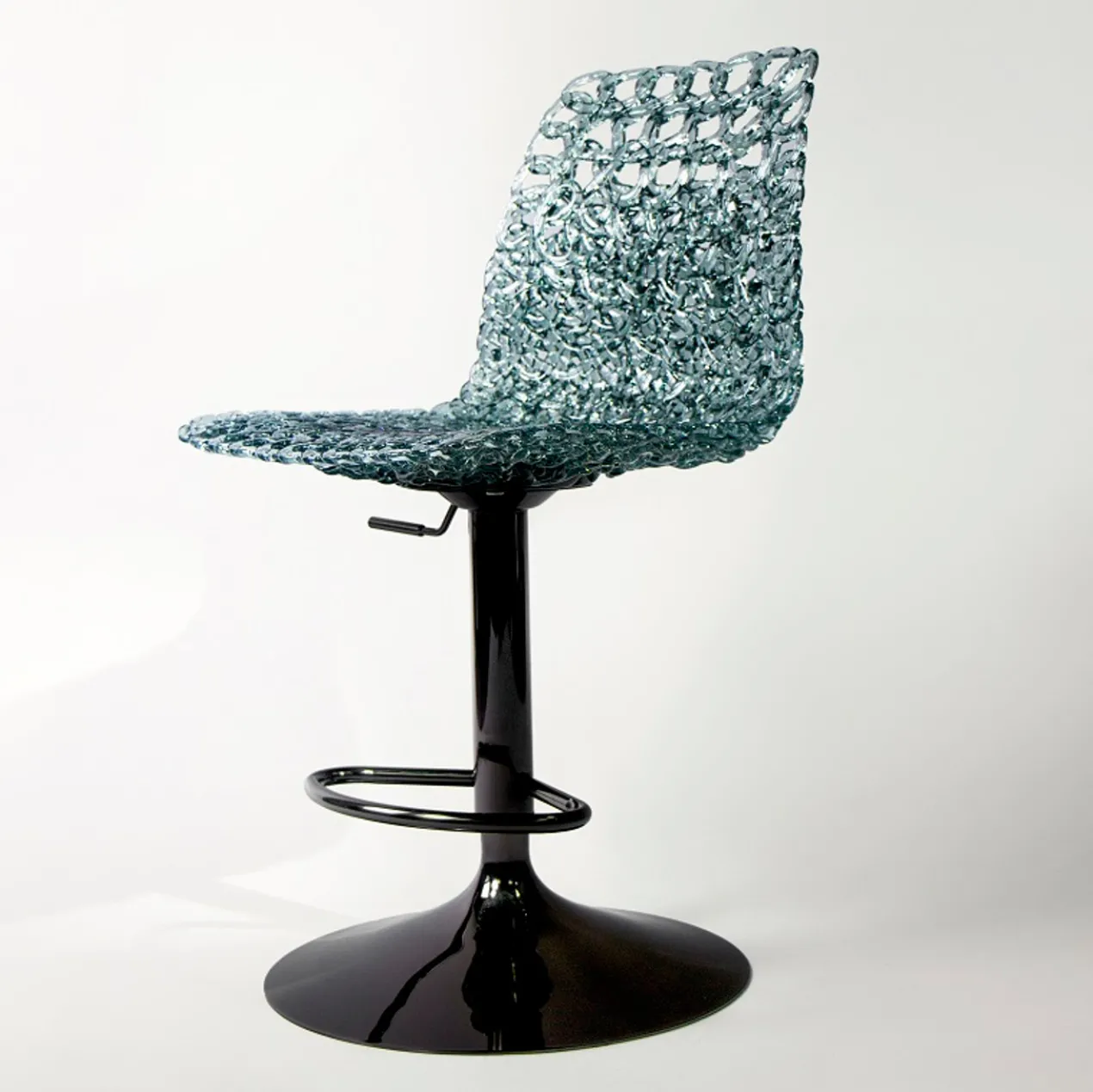 Ocean Blue Weave  Bar Stool