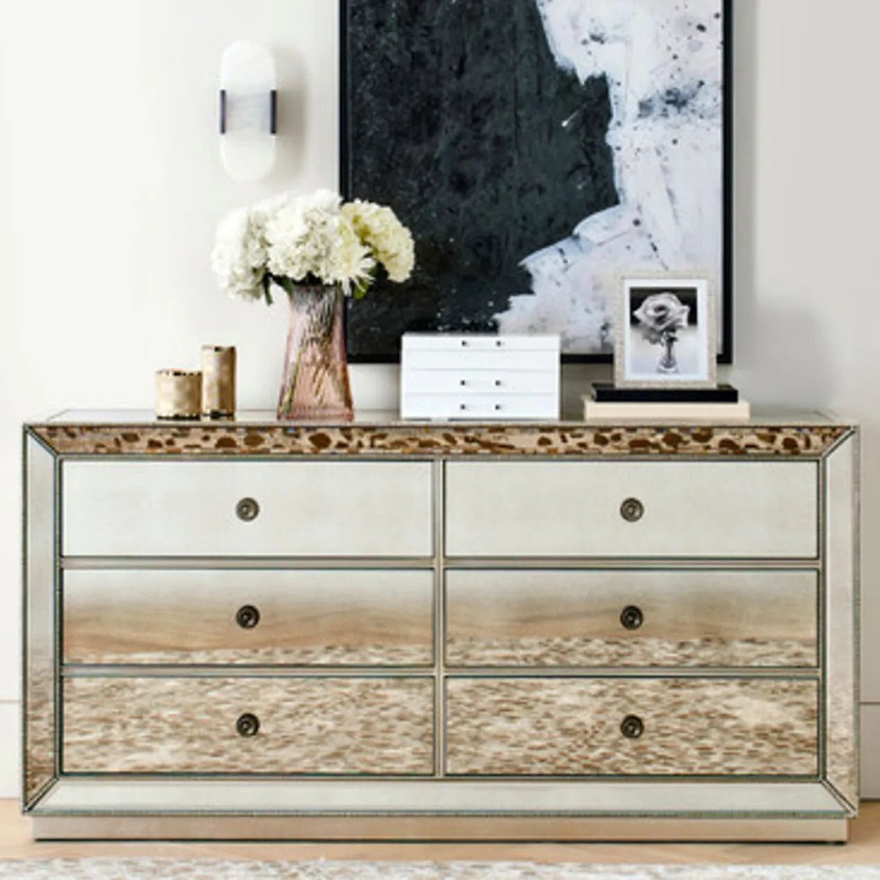 Omni Mirrored 6 Drawer Chest