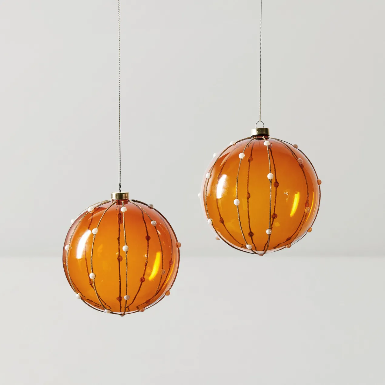 Oversized Amber Ornament 6" - Set of 2