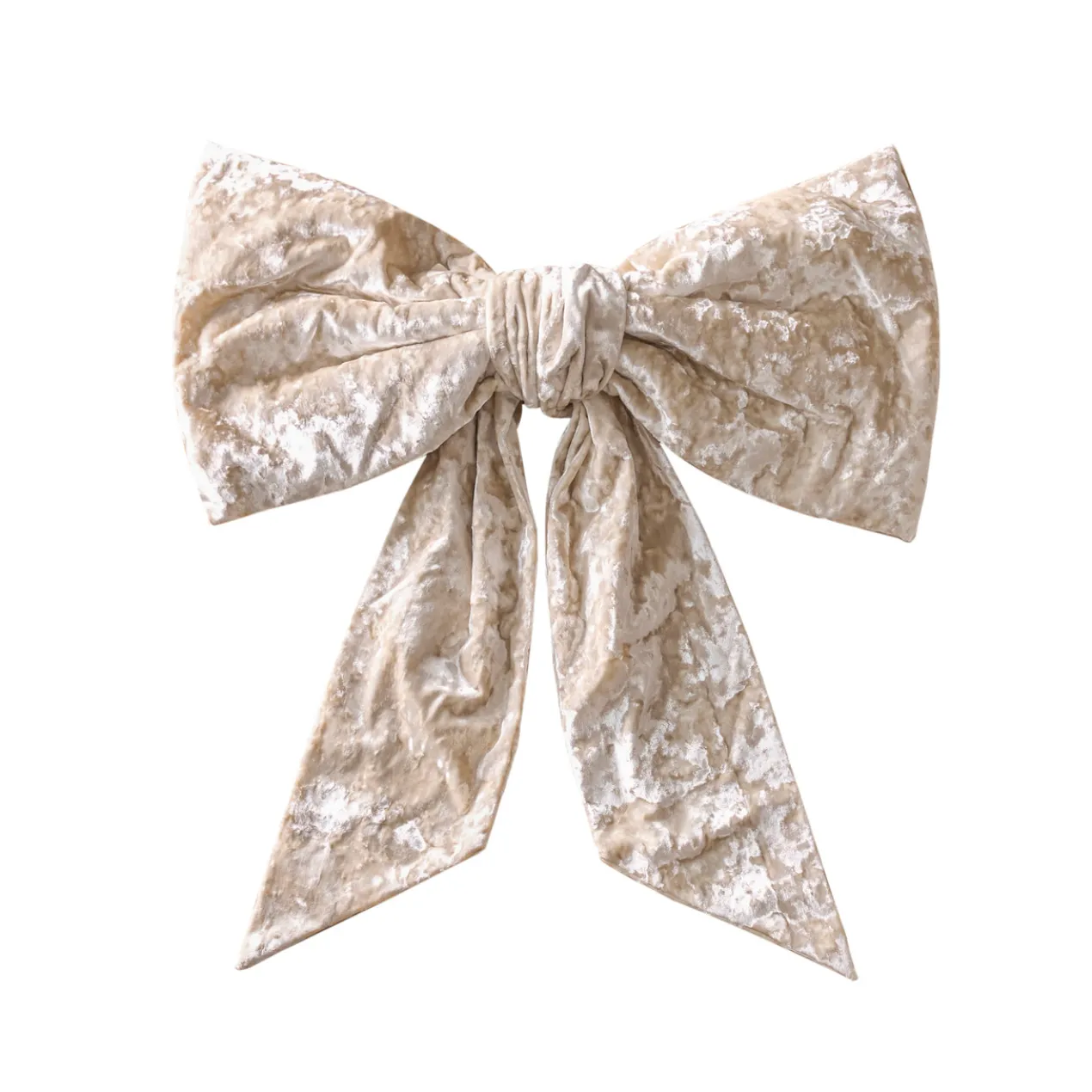 Oversized Crushed Vevlet Bow 28"- Cream