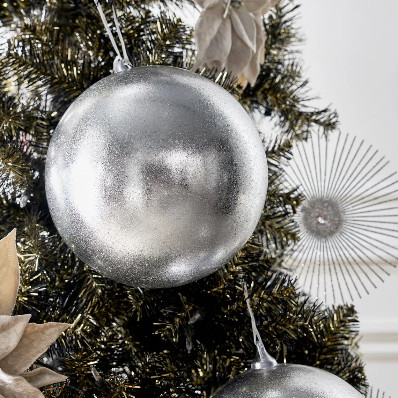 Oversized Silver Ornament 8" - Set of 2