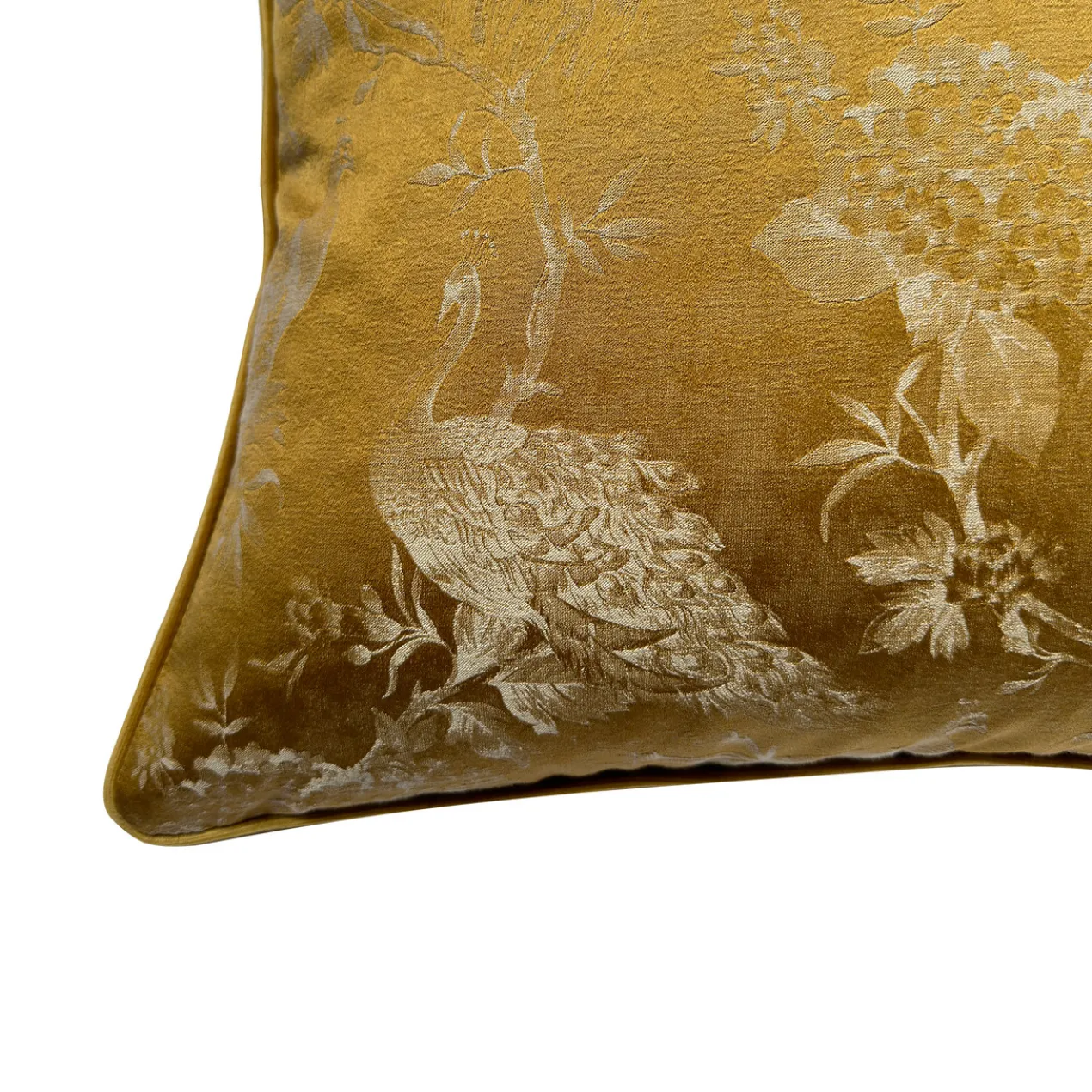 Peacock Pillow 20" - Mustard