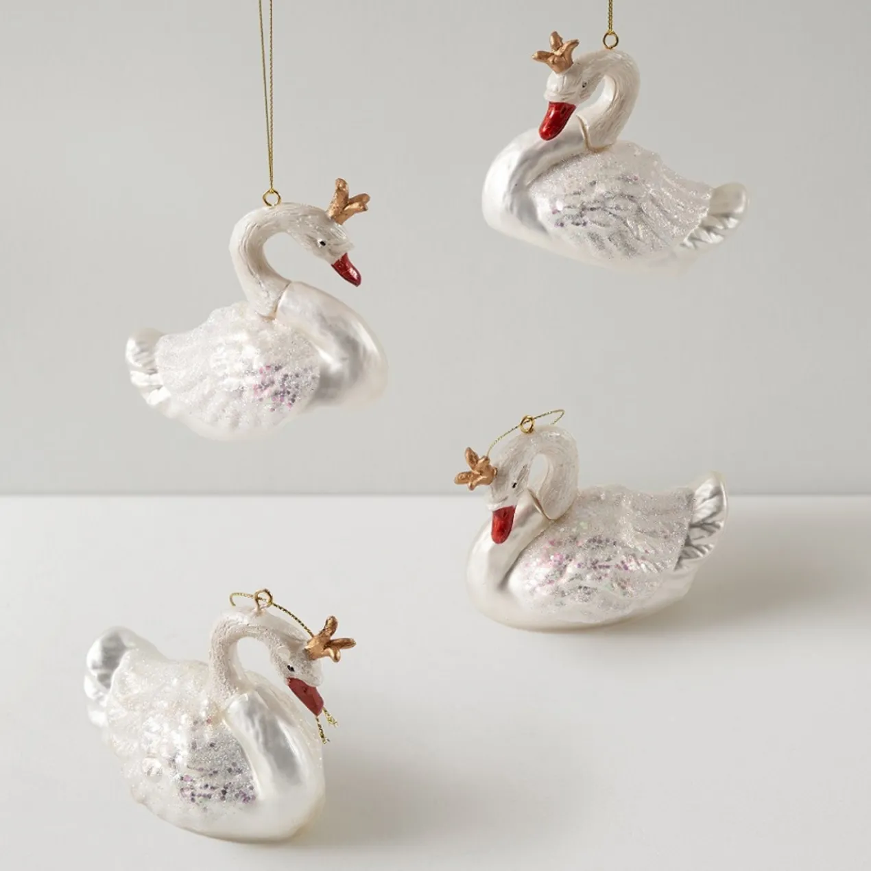 Princess Swan Ornament - Set of 4