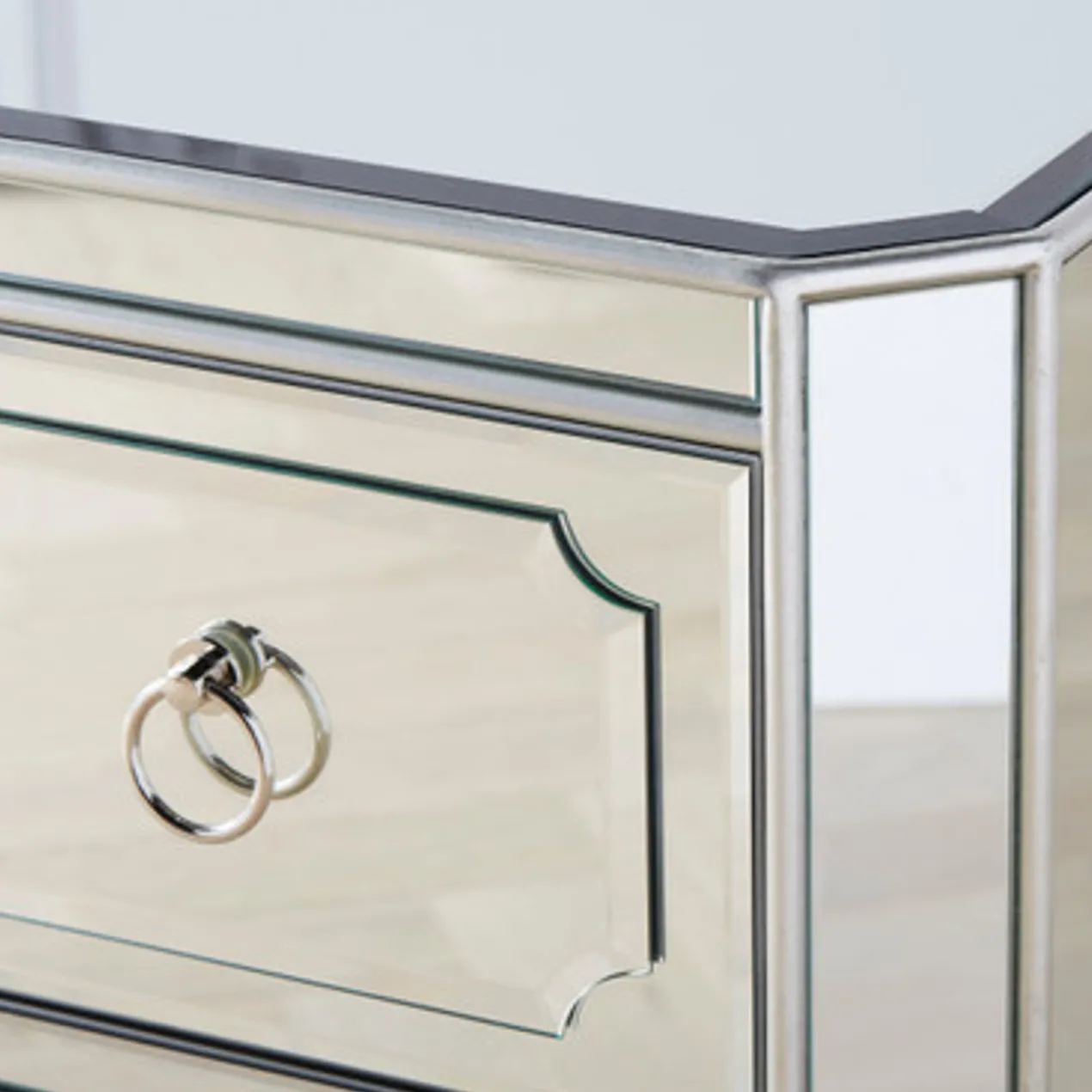 Simplicity Mirrored 5 Drawer Tall Chest