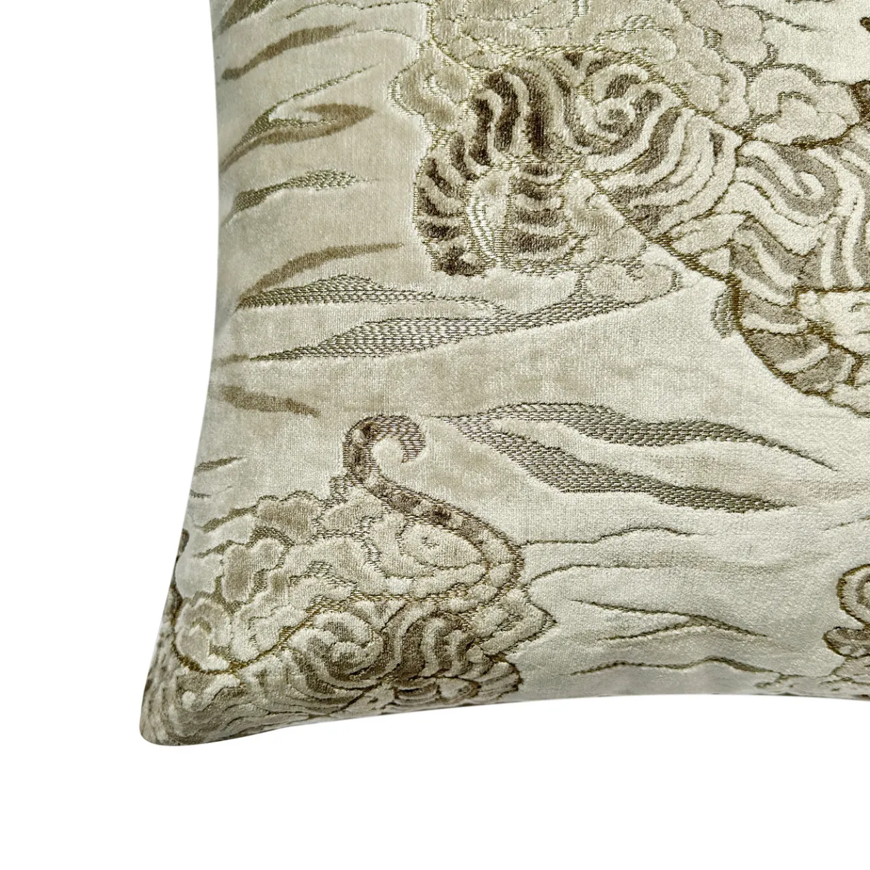 Tibetan Tiger Pillow 20" - Grey