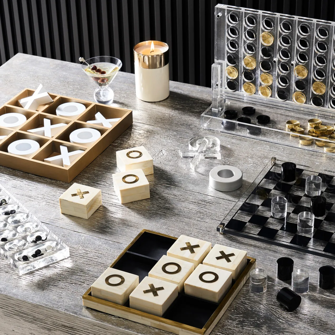 Tic Tac Toe Game - Gold & White