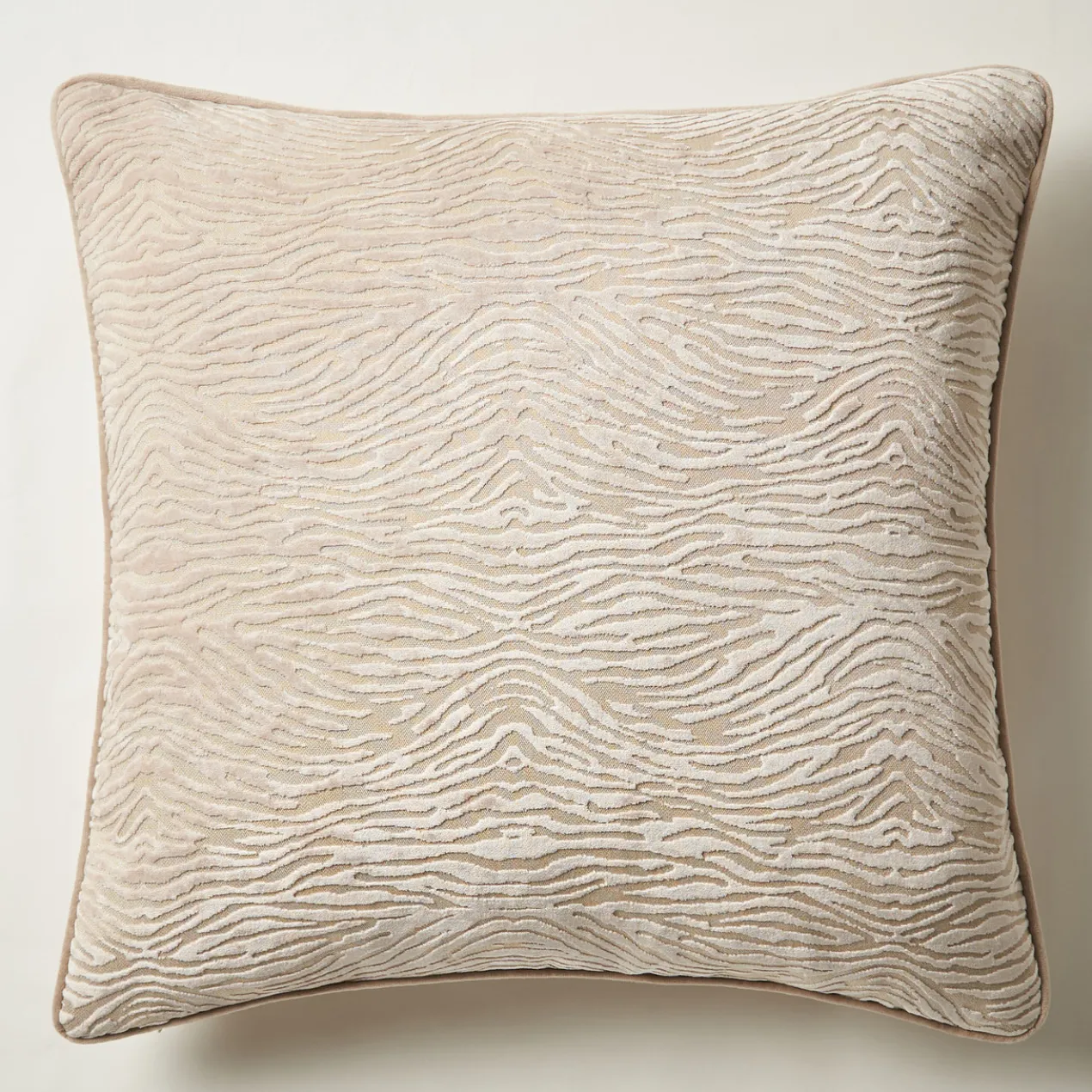Wavy Zebra Pillow 22" - Tan